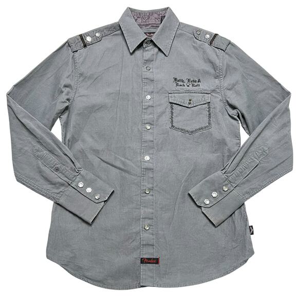 Fender Custom Rock & Roll Religion Men’s Corduroy Embroidered Long Sleeve - S - Picture 3 of 10